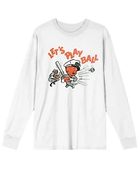 Dr. Pepper Men's Let's Play Ball Crew Neck Long Sleeve Tee