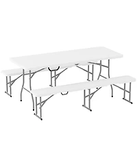 Outsunny 6FT 3-Piece Portable Picnic Table Bench Set,