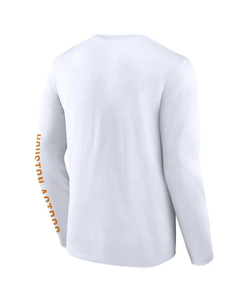 Fanatics Men's White Houston Astros Press Box Long Sleeve T-Shirt