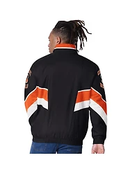 Starter Men's Black Cincinnati Bengals Captain Satin Varsity Jacket