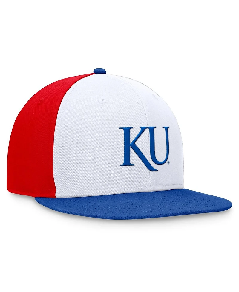 Top of the World Men's White/Royal Kansas Jayhawks Tri-Tone Heritage Collector Fitted Hat