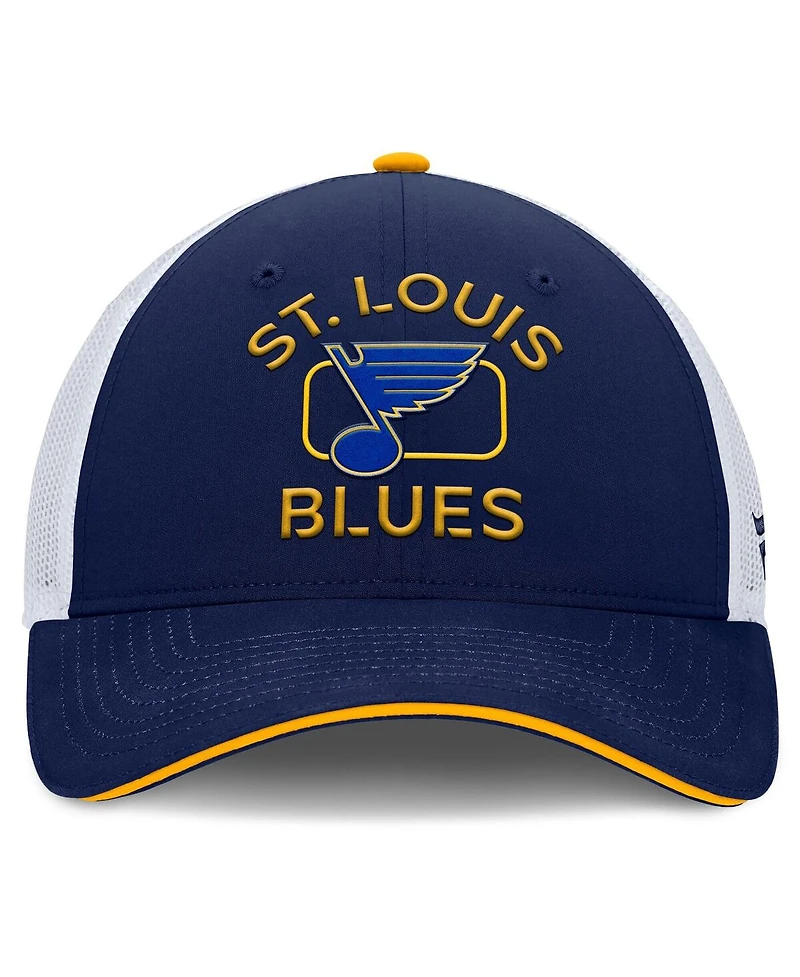 Fanatics Men's Navy/White St. Louis Blues Authentic Pro Rink Trucker Hat