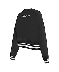 Pro Standard Women's Black New York Yankees Cultivated Pearl Cropped Pullover Sweatshirt