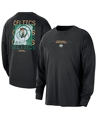 Nike Men's Black Boston Celtics Courtside Oversized Long Sleeve T-Shirt