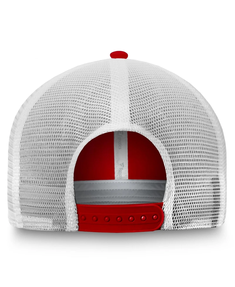 Fanatics Men's Red/White New Jersey Devils Slouch Core Primary Logo Trucker Adjustable Hat