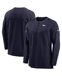 Nike Men's Navy Denver Broncos Sideline Half-Zip Uv Performance Jacket