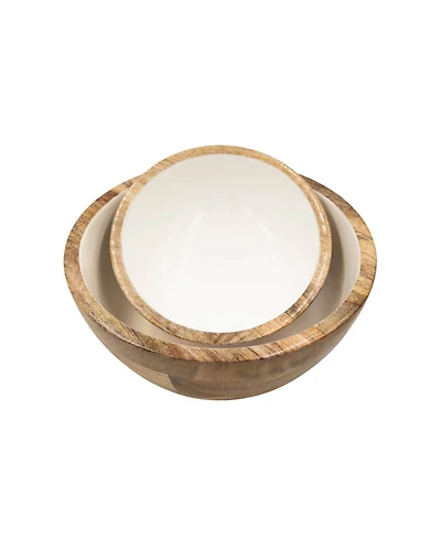 Jeanne Fitz Wood Plus Collection Small and Medium Serving Bowls, Set of 2
