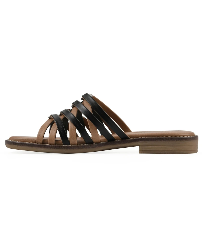 White Mountain Women's Mazy Slip-On Flat Sandals