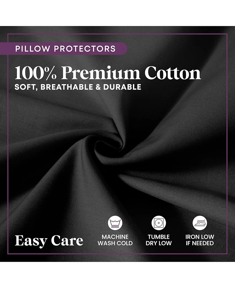 Circles Home 100% Cotton Standard Pillow Protector with Zipper - (4 Pack)