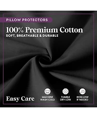 Circles Home 100% Cotton Standard Pillow Protector with Zipper - (4 Pack)