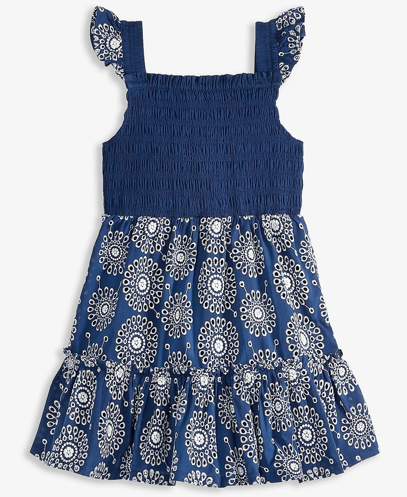 On 34th Little & Big Girls Mommy Me Eyelet Ruffle-Sleeve Smocked Dress, Exclusively at Macy's