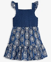 On 34th Little & Big Girls Mommy Me Eyelet Ruffle-Sleeve Smocked Dress, Exclusively at Macy's