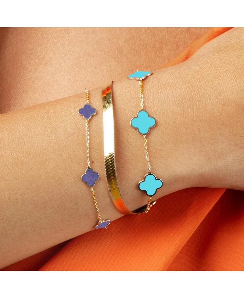 The Lovery Mini Amethyst Clover Bracelet 14K Gold