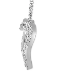Diamond Multiple Heart Pendant Necklace (1/2 ct. t.w.) in Sterling Silver or 14k Gold-Plated Sterling Silver, 16" + 2" extender
