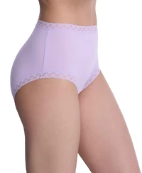 Natori Bliss Lace-Trim High Rise Cotton Brief Underwear 755058