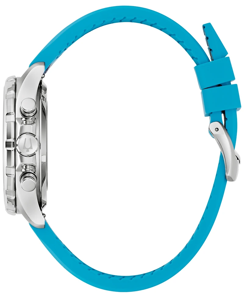 Bulova Men's Marine Star E1 Chronograph Blue Leather and Silicone Strap Watch 43mm