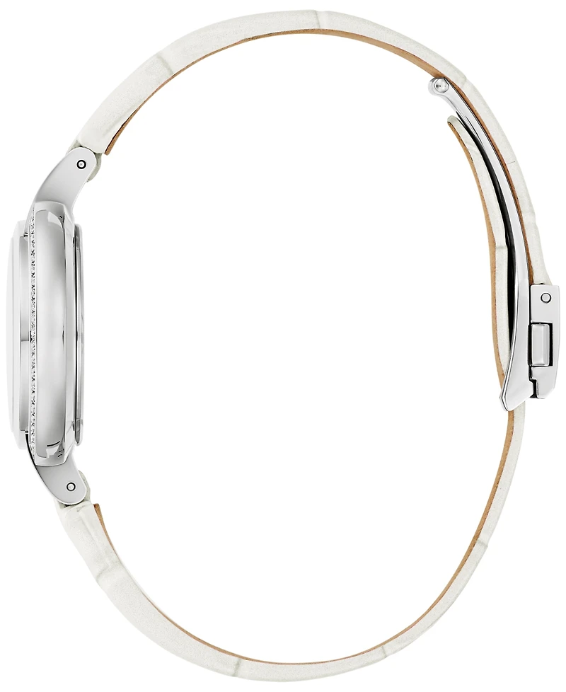 Bulova 150th Anniversary Women's Rubaiyat White Leather Strap Watch 31mm