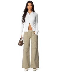 Edikted Womens Morgan Low Rise Carpenter Jeans