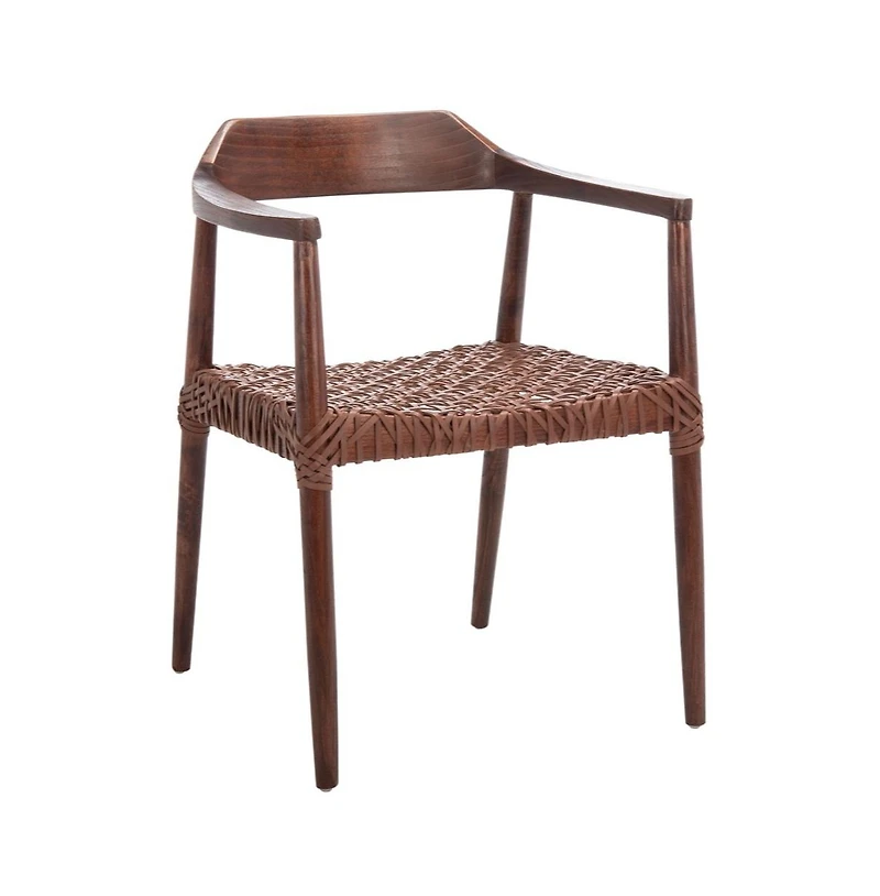 Munro Leather Woven Accent Chair