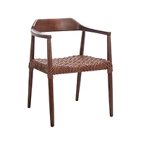 Munro Leather Woven Accent Chair