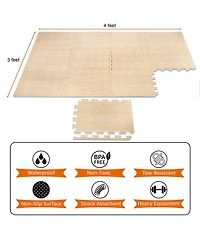 Sorbus Thick 3/8-inch Wood Grain Floor Foam Tile Mats (16 Tiles,16 Sq ft
