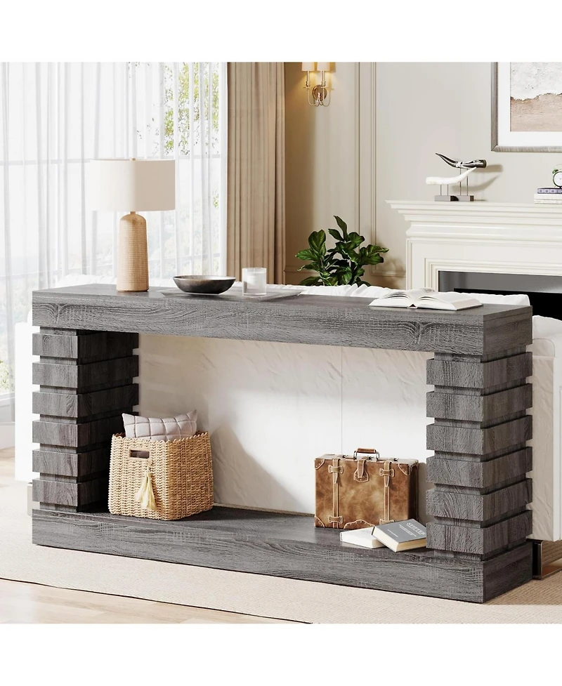 Tribesigns 70.8-Inch Long Console Table, Wood Entryway Table with Storage, Narrow Sofa Couch for Living Room Hallway