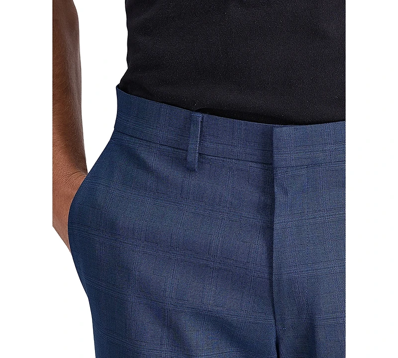 Kenneth Cole Reaction Men's Slim-Fit Stretch Check Dress Pants