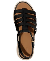 FitFlop Women's Platform Espadrille Leather Wedge Sandals