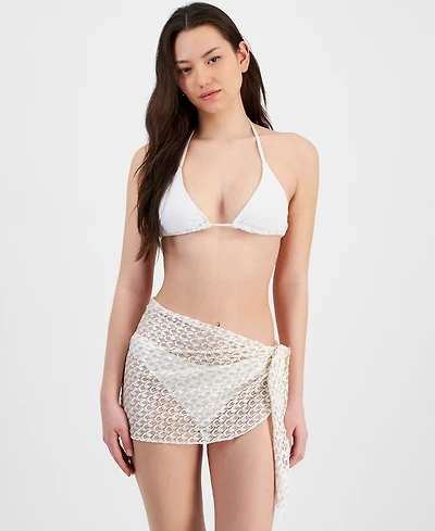 Miken Juniors' Metallic-Knit Cover-Up Sarong, Exclusively at Macy's