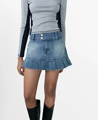 Mango Women's Denim Mini Skirt