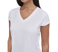 Dkny Sport Women's Crewneck Short-Sleeve Side-Ruched Top