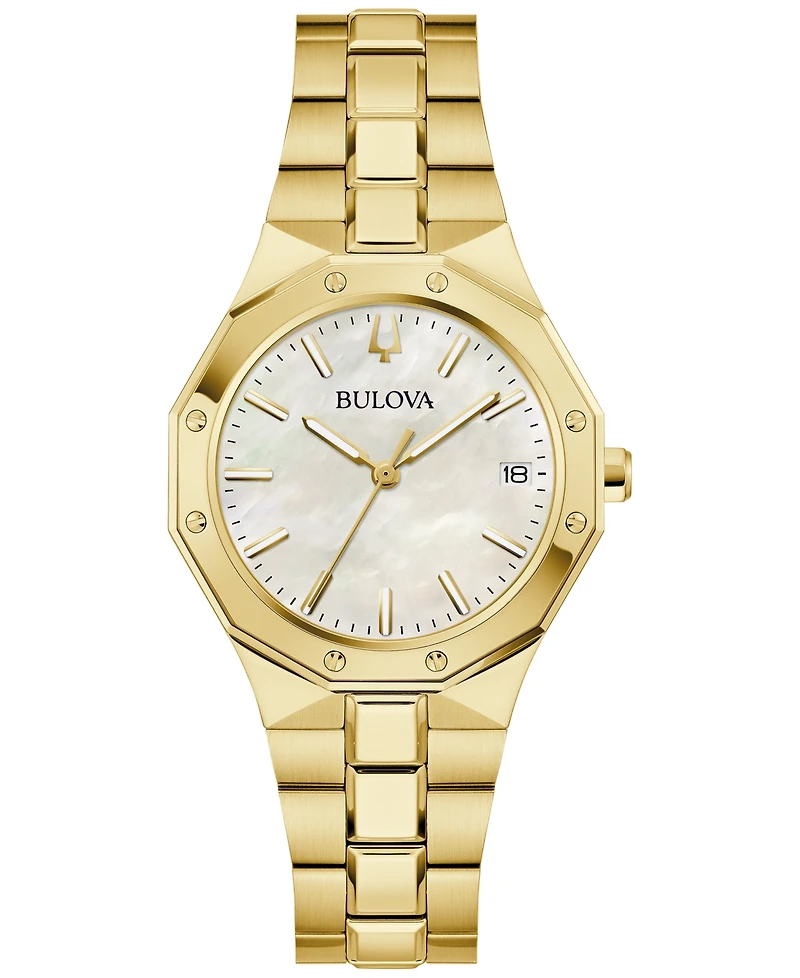 Bulova Women's Prestige Gold-Tone Stainless Steel Bracelet Watch 32mm