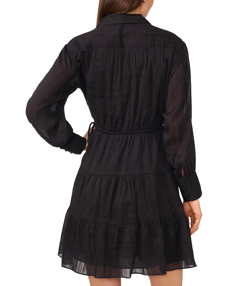 1.state Women's Long-Sleeve Tiered Mini Dress