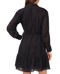 1.state Women's Long-Sleeve Tiered Mini Dress