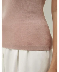 Lilysilk Women's Minimalist Sleeveless Turtleneck Top