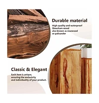 3 Piece Plant Stands Solid Wood Brown