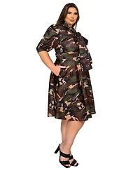 L I V D Plus Outlaw Pocket Flare Dress