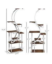 Outsunny 8 Tier Plant Sd, 62" S-Shaped Shelf, ish