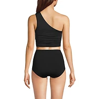 Lands' End Women's D-Cup Ruched One Shoulder Midkini Top
