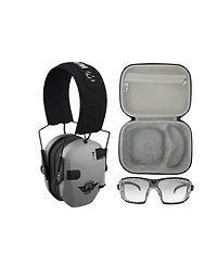 Walker's Game Ear Razor Slim Electronic Lightweight Shooting Hunting Range Hearing Protection Muffs Glasses Bundle