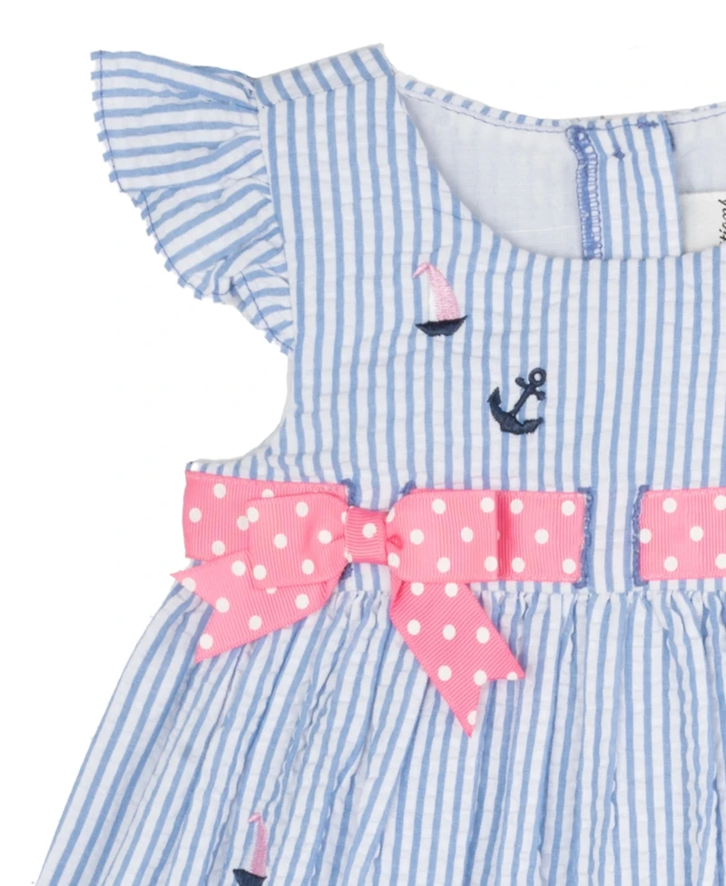Rare Editions Baby Girls Nautical Seersucker Dress