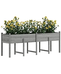 Outsunny Extra Large Wooden Planter Box with Legs & Drain Holes, Natural