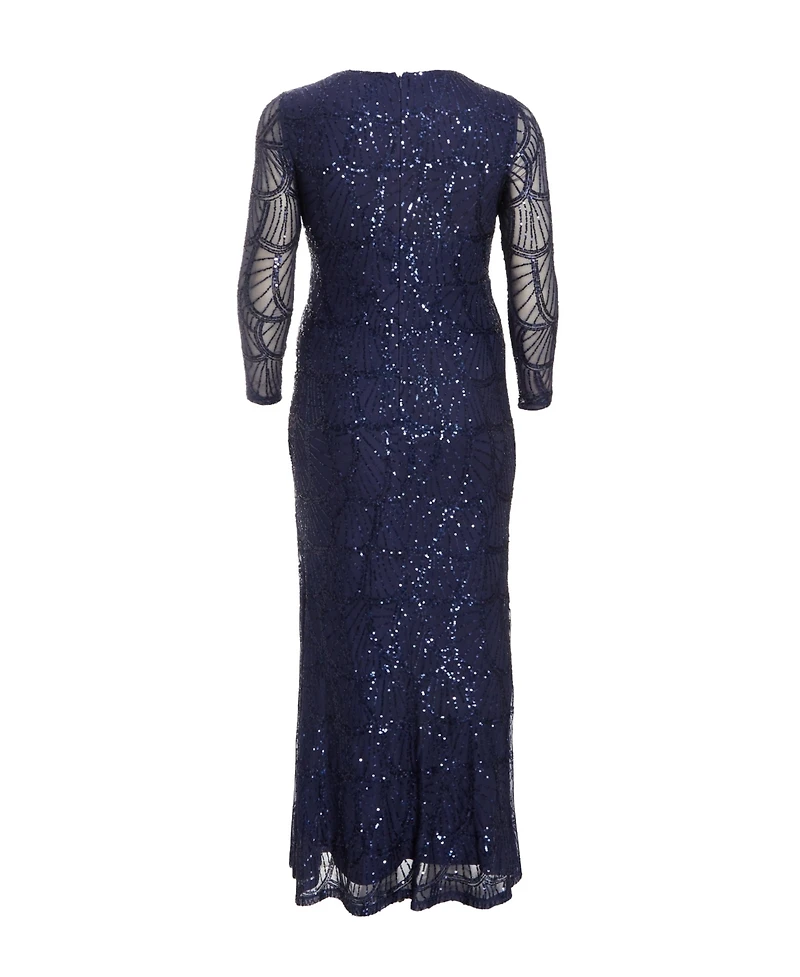 Quiz Women's Sequin Long Sleeve Maxi Dress