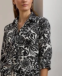 Lauren Ralph Lauren Women's Relaxed-Fit Floral Linen Shirt, Regular & Petite