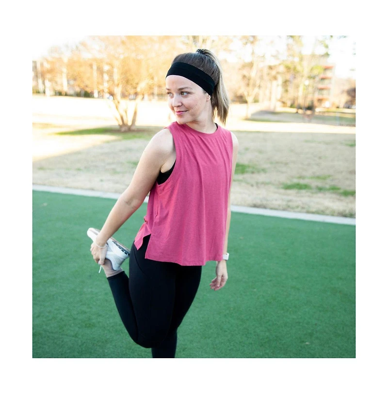 Women's Pack of Wide Training Headbands - Red + Grey + Black