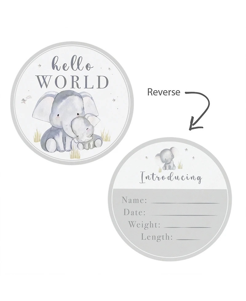 Living Textiles Baby Boys and Girls 3-Piece Elephant Heritage Collection Hello World Gift Set