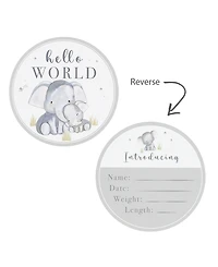 Living Textiles Baby Boys and Girls 3-Piece Elephant Heritage Collection Hello World Gift Set