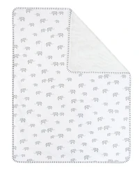 Living Textiles Baby Boys and Girls Elephant Heritage Collection Jersey Sherpa Blanket