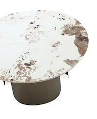 Manhattan Comfort Monica 31.49" Modern Sintered Stone Top Coffee Table