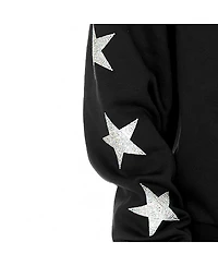 Gameday Couture Women's Black Green Bay Packers Rhinestone Star Sleeve Settle the Score Tri-Blend Pullover